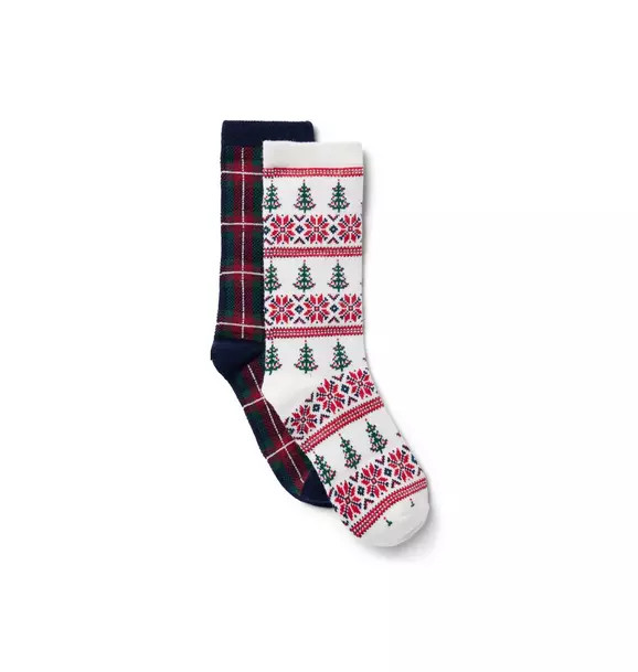 Fair Isle And Tartan Sock 2-Pack | Janie and Jack