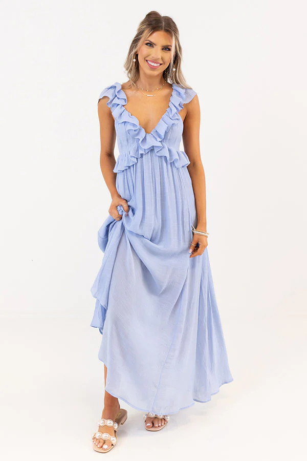 Shells By The Coast Ruffle Maxi | Impressions Online Boutique