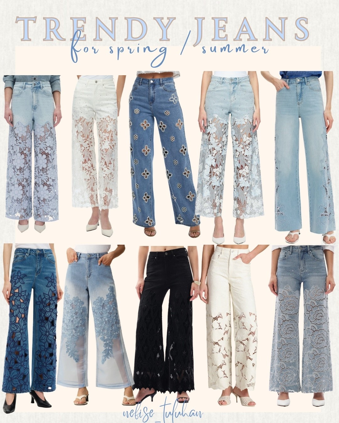 Trendy jeans I’m loving right now! These would be great to wear to concerts too!


Jeans, embroidered jeans, white jeans, baggy jeans, high waisted jeans, lace jeans, embellished jeans, summer outfits, summer fashion, summer trends, black jeans, country concert , country concert outfits, country outfits, concert outfit, concert outfit idea, jeans women, wide leg jeans, summer 2026, summer styles

#LTKSeasonal #LTKootd