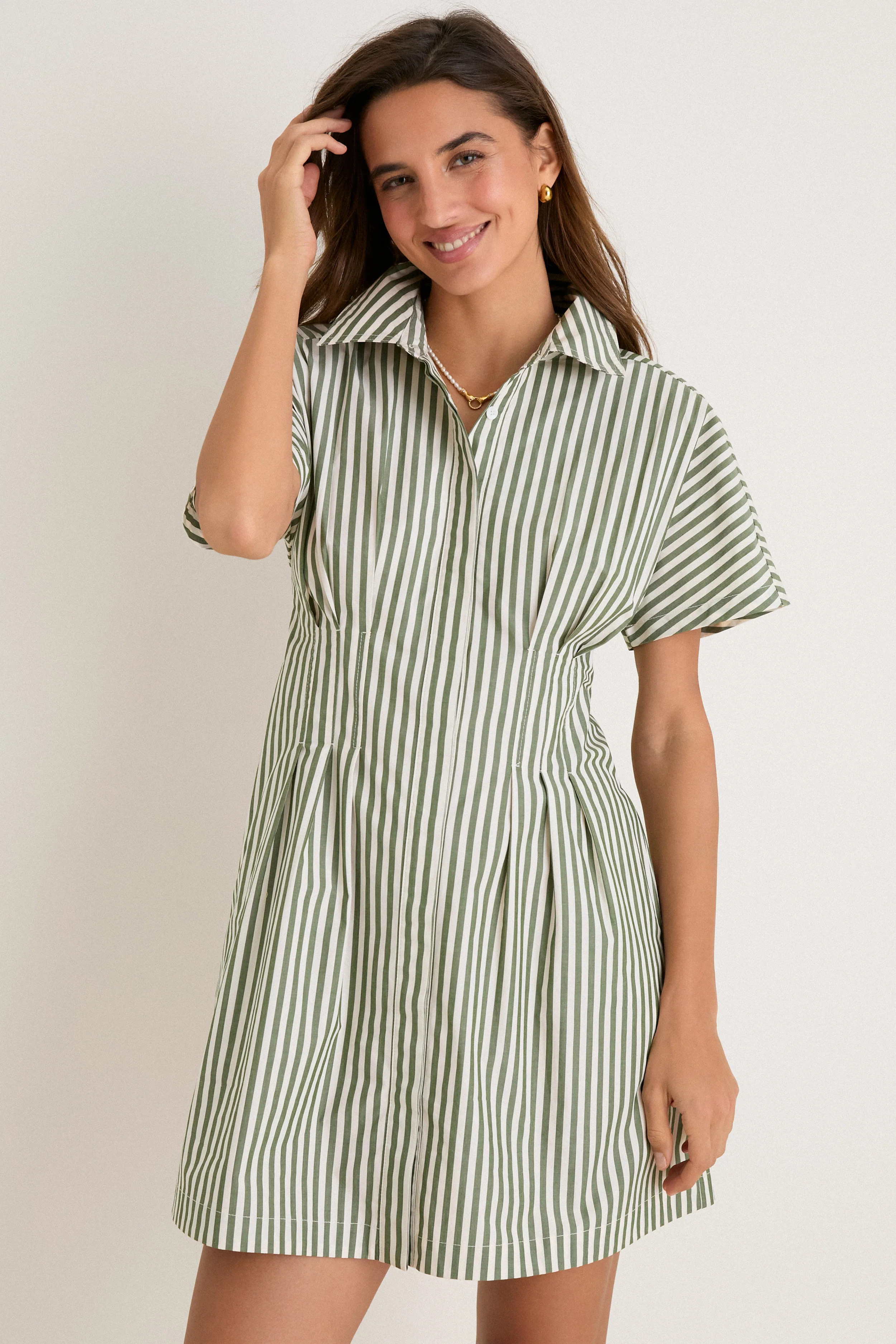 Jardin Stripe Cotton Poplin Mini Callie Dress | Tuckernuck (US)