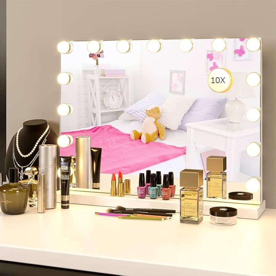 BENDIC Vanity Mirror Makeup Mirror with Lights,10X Magnification,Large Hollywood Lighted Vanity M... | Amazon (US)