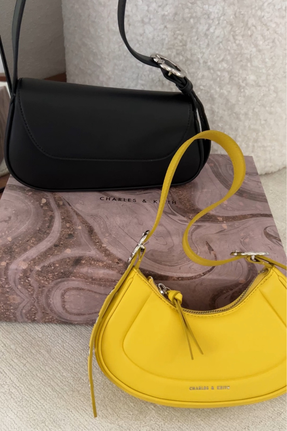 Yellow Petra Asymmetrical Front Flap Bag - CHARLES & KEITH US