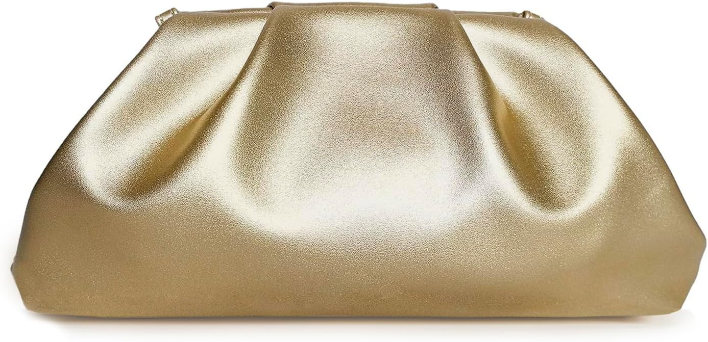 Huralona Dressy Pleated Vegan Leather Clutch Purse Bag for Women Super Chic Soft PU Evening Purse... | Amazon (US)