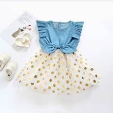 Toddler Girls Polka Dot Bow Front Tutu Dress | SHEIN
