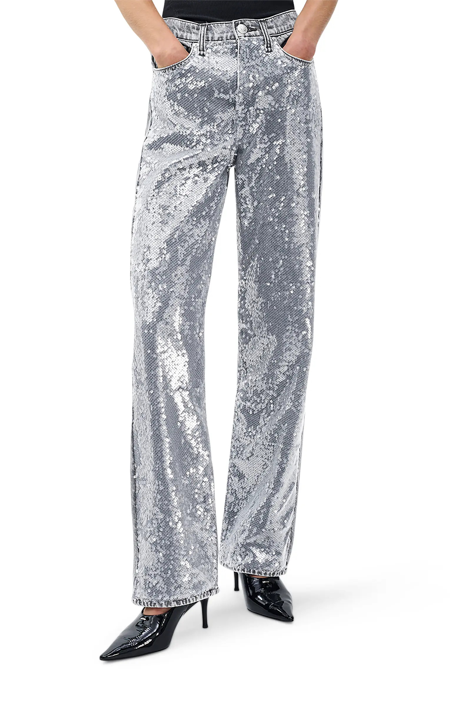 rag & bone Shea Sequin Straight Leg Jeans | Nordstrom | Nordstrom