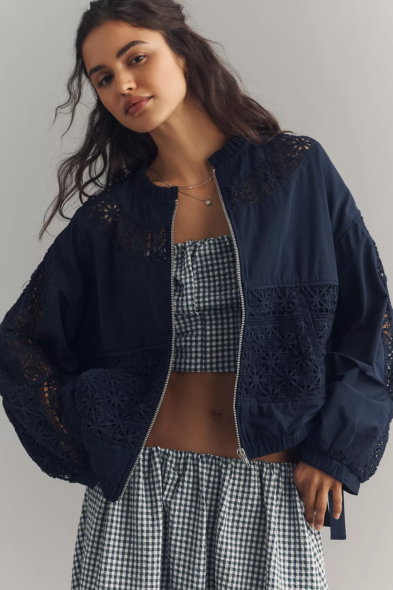 By Anthropologie Lace Bomber Jacket | Anthropologie (US)