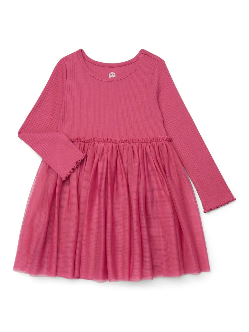 Wonder Nation Toddler Girls Tutu Dress with Long Sleeves, Sizes 12M-5T | Walmart (US)