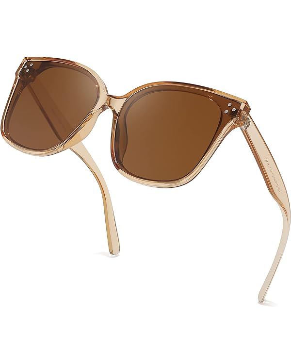 FEISEDY Retro Square Polarized Sunglasses Women Men Oversized Vintage Shades B2600 | Amazon (US)