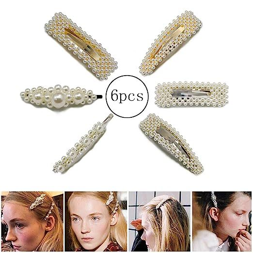 PINCHUANG 6 PCS Elegant Hairpins Hair Accessory for Girls Women Lady Bridal Weeding White Pearl J... | Amazon (US)