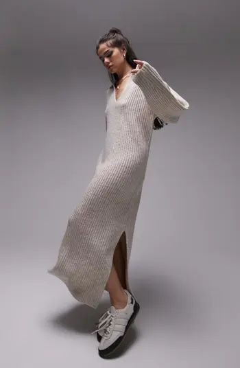 Topshop Long Sleeve Maxi Sweater Dress | Nordstrom | Nordstrom