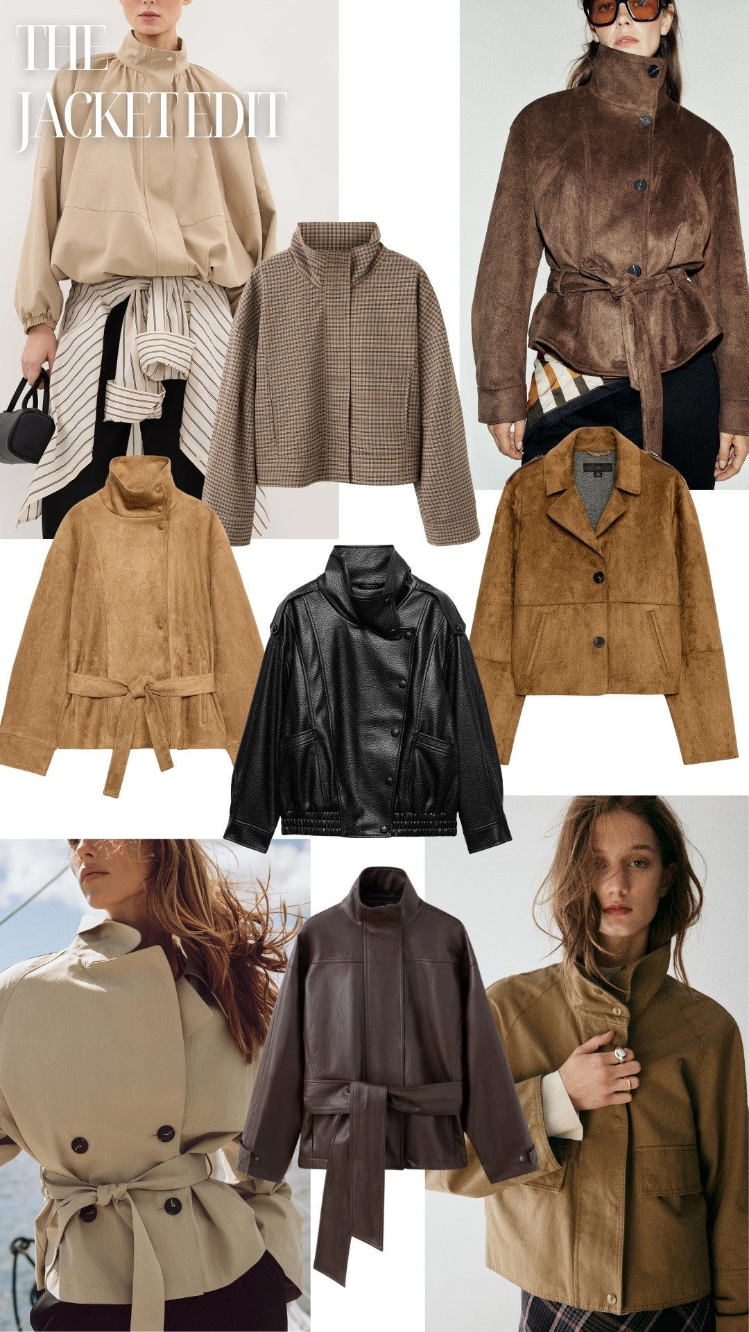 The Jacket Edit 🧥 autumn suede funnel neck jackets, leather jackets, brown and check jackets, crop trench coats and belted jackets

#LTKFashionMonth #LTKautumn
