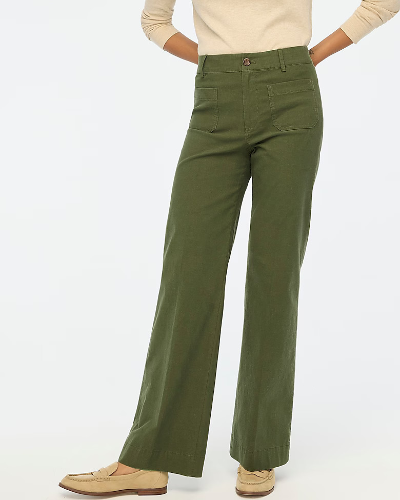 High-rise patch-pocket wide-leg pant | J.Crew Factory