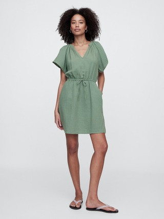 Gauze Splitneck Midi Dress | Gap Factory