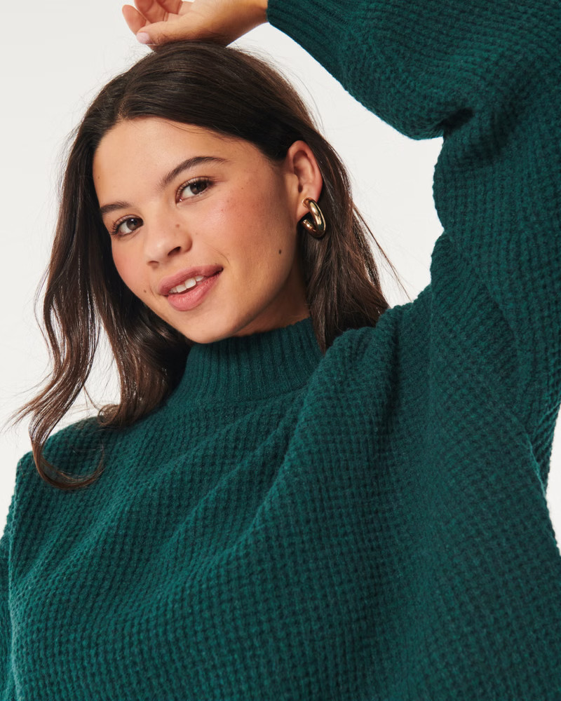 Easy Cozy Waffle Mock-Neck Sweater | Hollister (US)