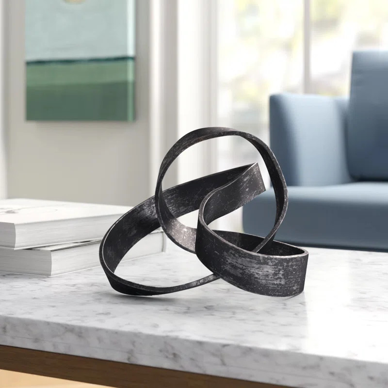 Samara 7" Metal Knot Sculpture - Contemporary Abstract Knotted MetallicTable Decor - Elegant Home... | Wayfair North America