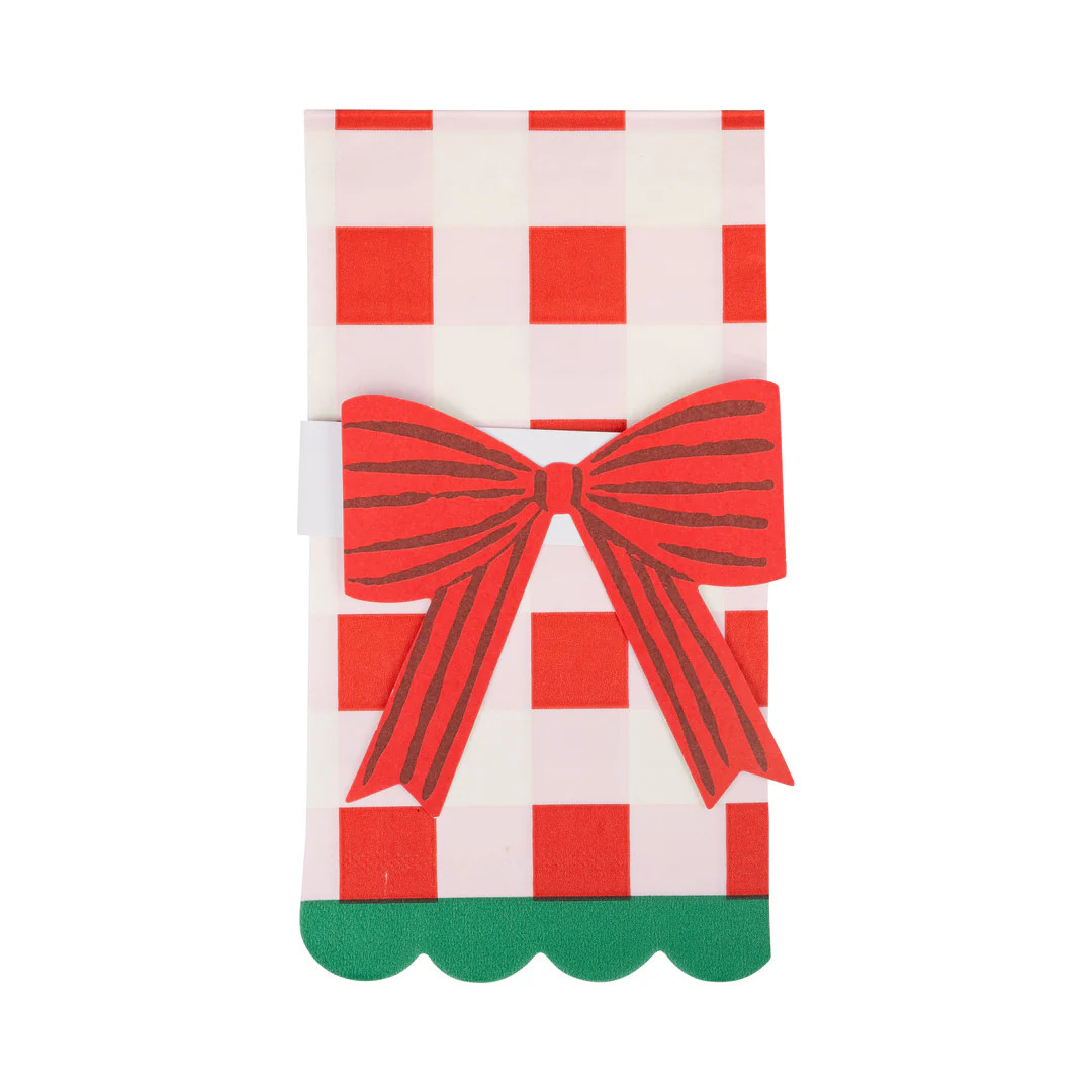 Plaid Napkin with Bow Paper Ring | My Mind's Eye