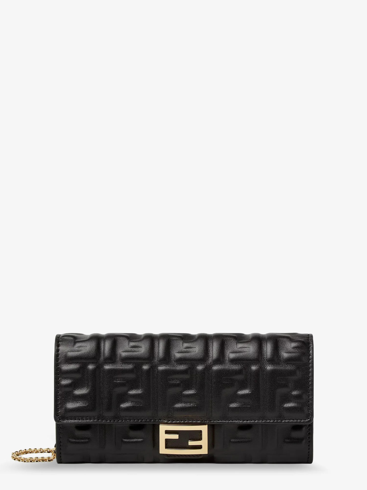 Leather Continental With Chain Baguette FF motif crossbody bag - FENDI - gender_Woman | Nugnes 1920