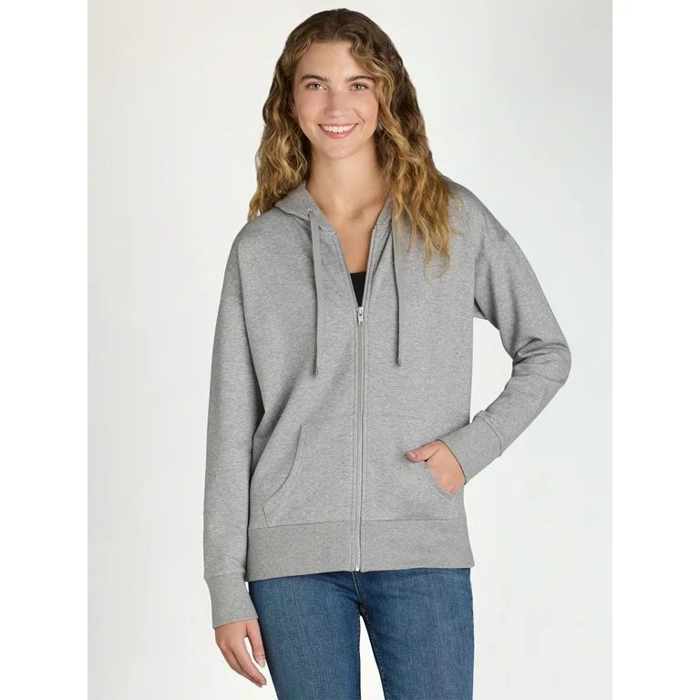 Time and Tru Women’s Zip Up Fleece Hoodie Jacket, Sizes XS-XXXL | Walmart (US)