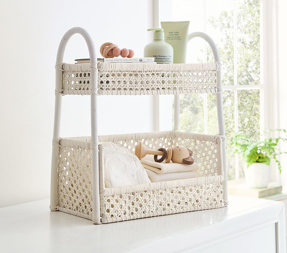 Sadie Caned Tiered Stacked Organizer | Pottery Barn Kids