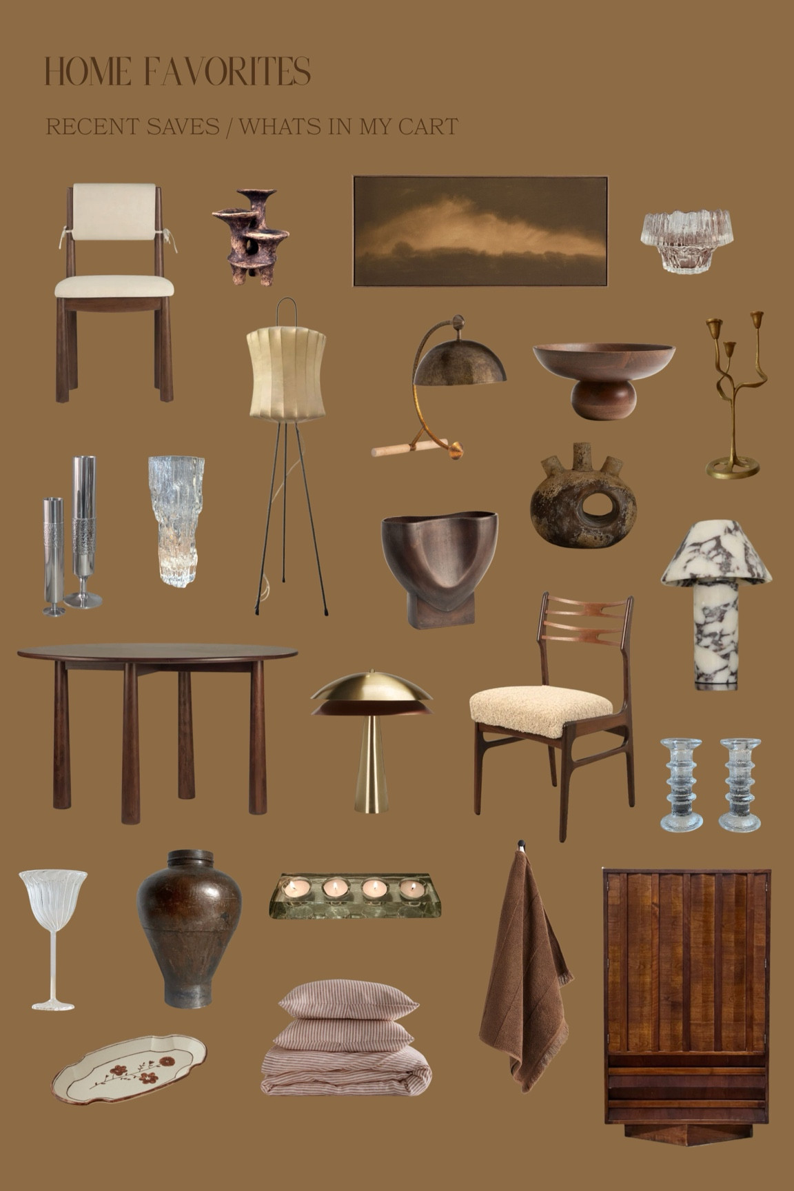 recent saves and favorites in my cart 

#LTKHome