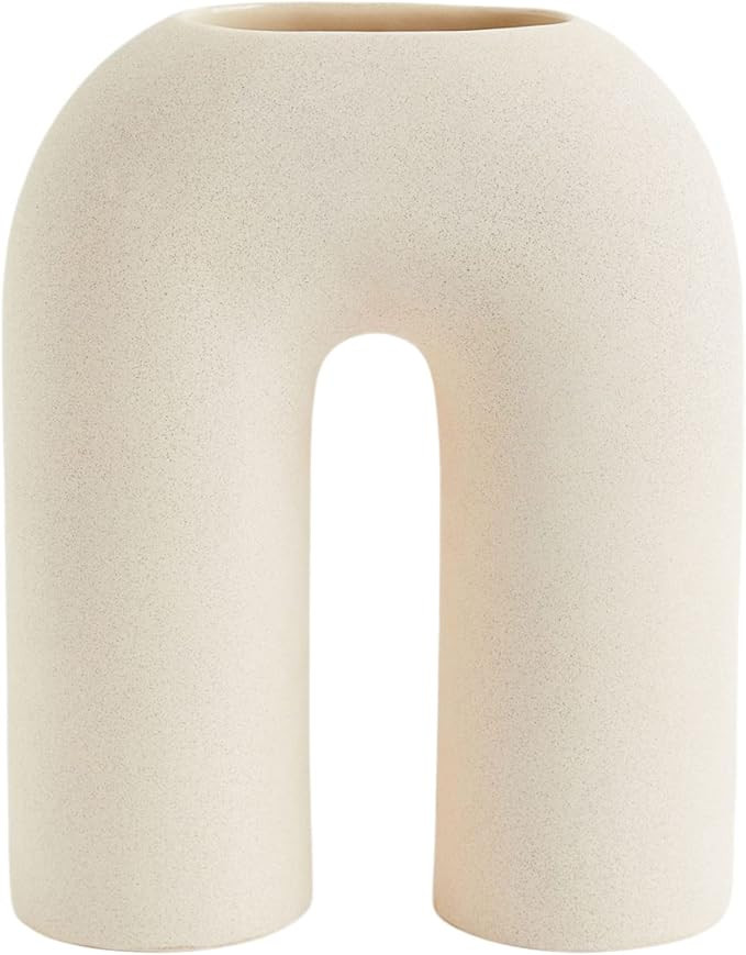 YANWE1 Large Vase, Body Vase, White Ceramic Vase, Boho Vase, Decorative Vase, Modern Farmhouse De... | Amazon (US)