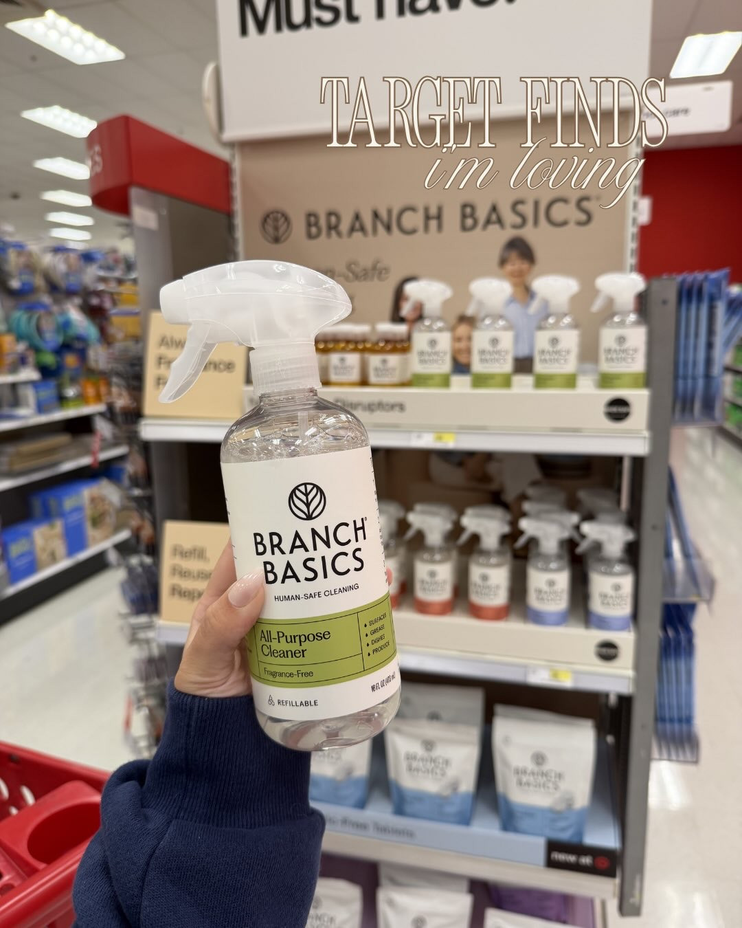 Target finds I’m LOVING! 🙌 @branchbasics is now available in @target stores nationwide and on Target.com, making it easier than ever to grab their human-safe cleaning products during your regular Target run. You’ll find everything from laundry detergent and dishwasher tablets to all purpose cleaner, glass cleaner, and stain remover. Personally, I love that they’re fragrance-free and made with ingredients I feel good about using around my home with @louisv.cavapoo 🐾 say BRANCH below and I’ll send you the 🔗 to shop my favorite Target finds right now! #BranchBasicsPartner #ad
