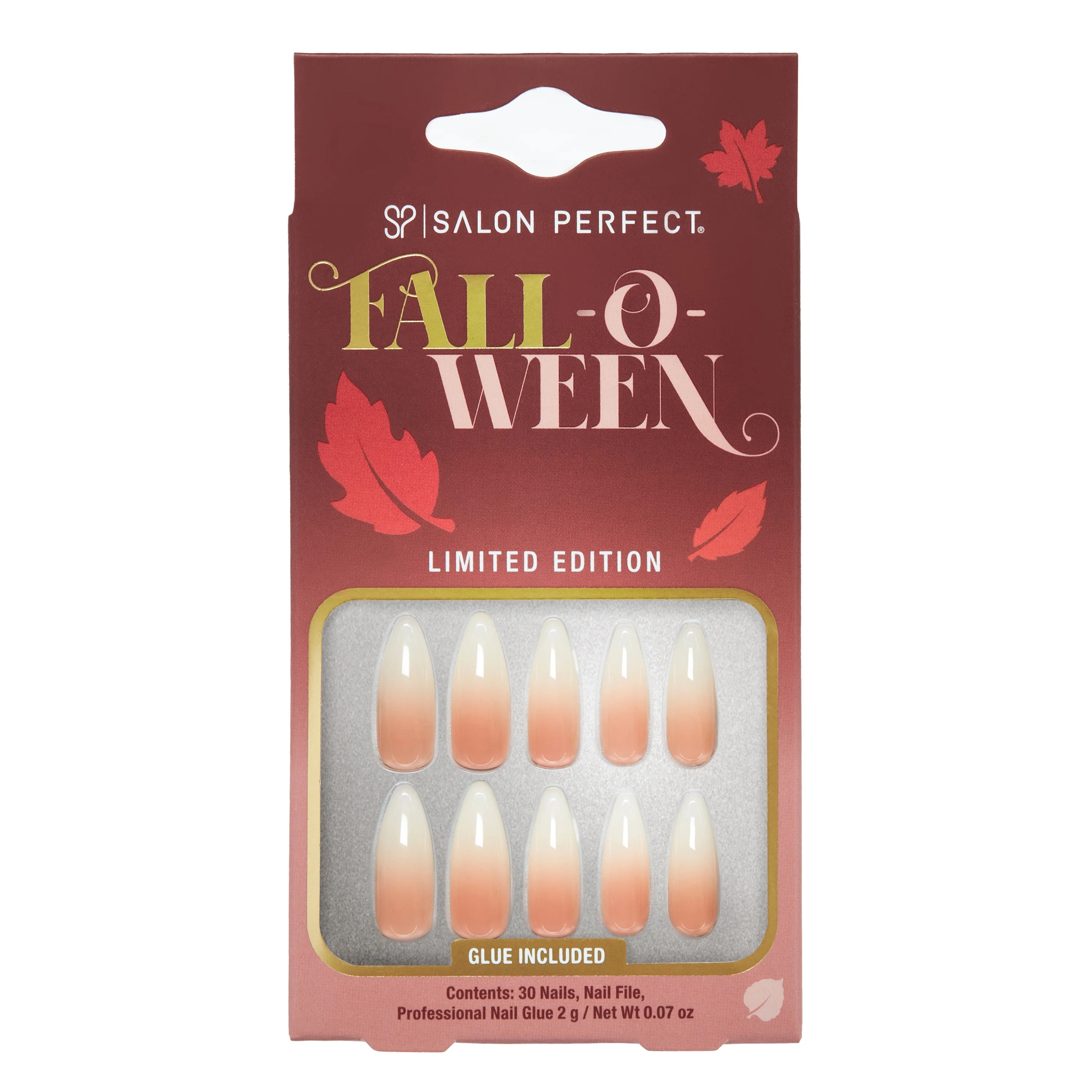 Salon Perfect Falloween Press On Nails, 313 Long French Ombre, File & Glue Included, 30 Nails | Walmart (US)