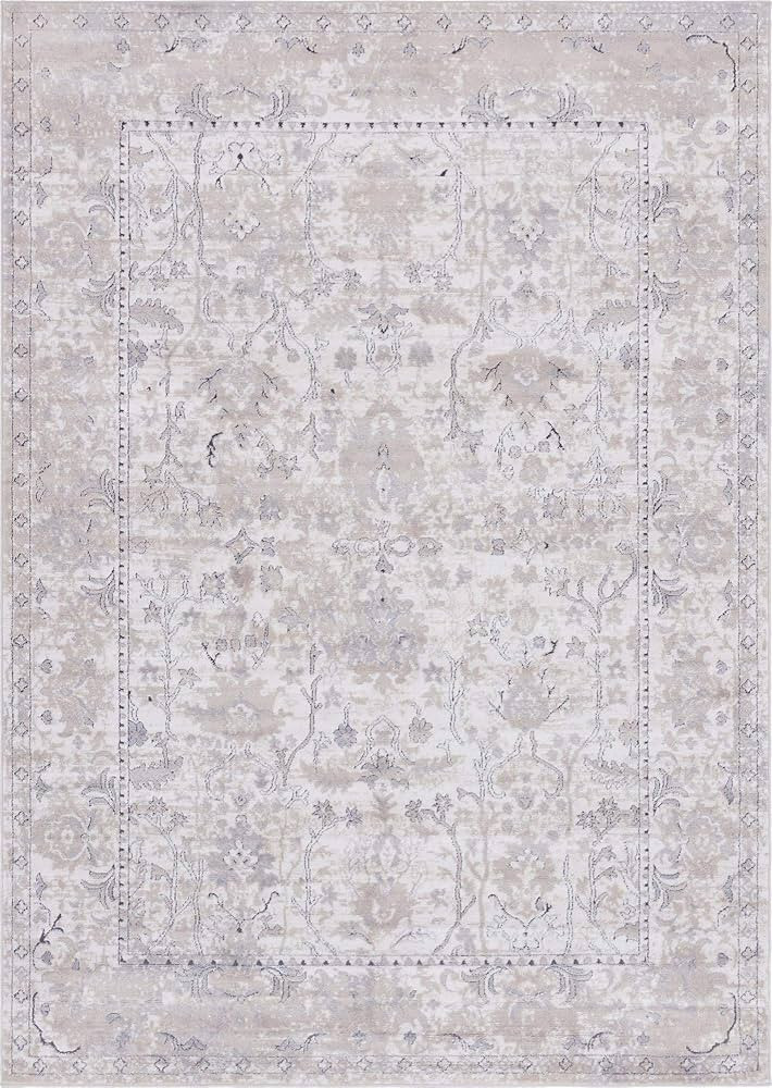 Rugs.com Oregon Collection Rug – 7' x 10' Ivory Low-Pile Rug Perfect for Living Rooms, Large Di... | Amazon (US)