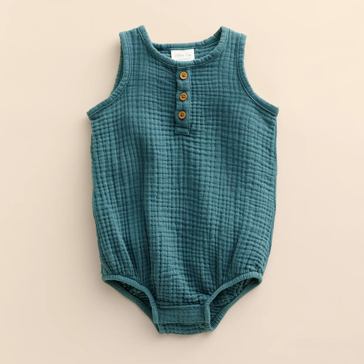 Baby Little Co. by Lauren Conrad Organic Gauze Henley Bubble Romper | Kohl's