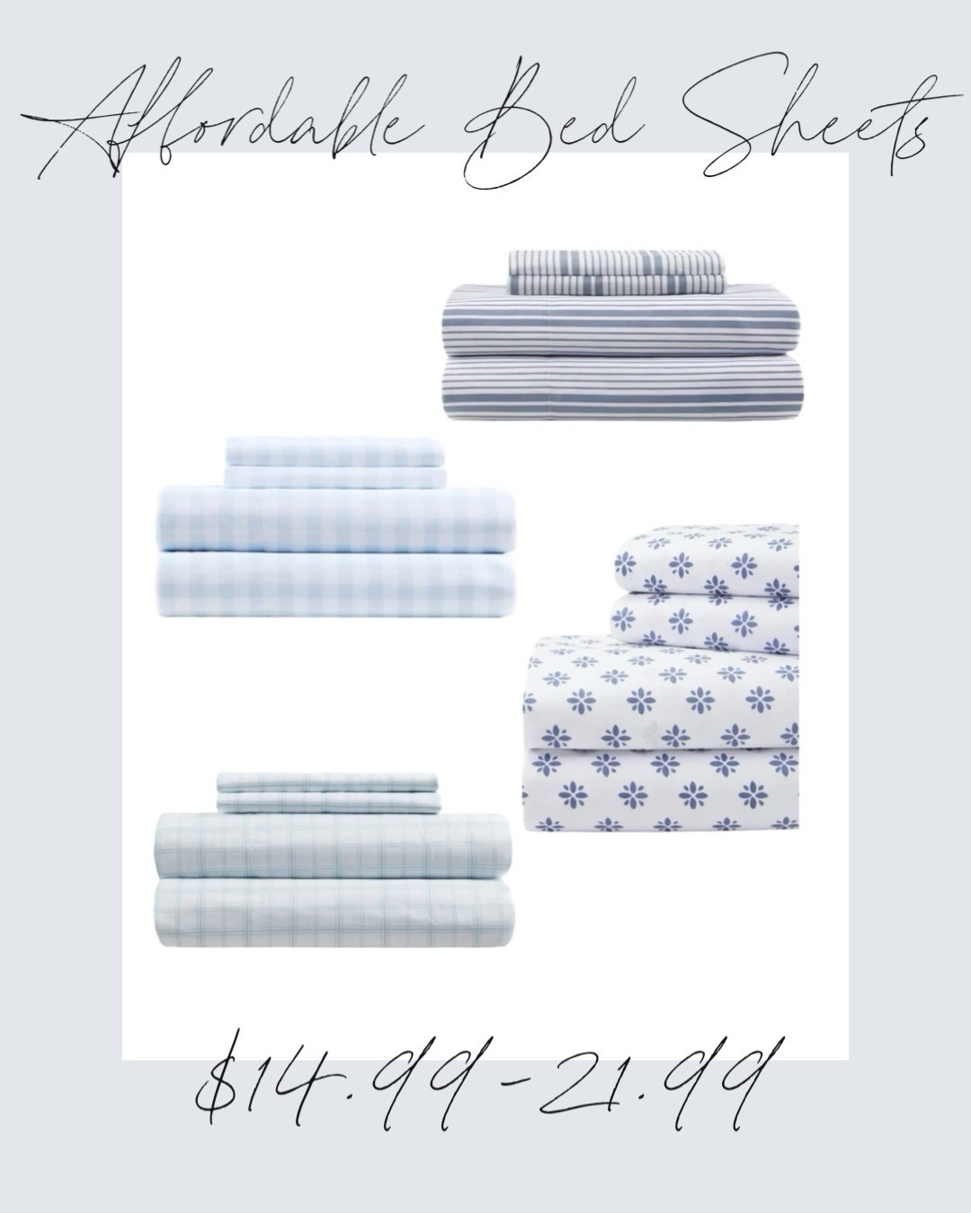 Affordable bed sheets!
$14.99-21.99 each from twin-king
Perfect for guest rooms

#LTKFindsUnder50 #LTKSaleAlert #LTKHome