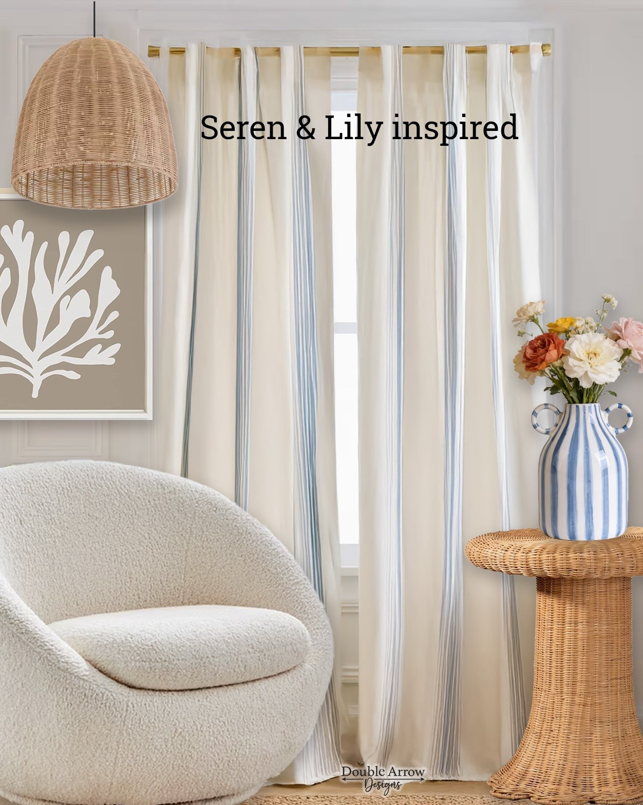 Designer inspired coastal finds the perfect Serena & Lily look. A quiet corner to relax in giving beach house vibes for an elevated coastal home. #coastal decor #serenaandlilyinspired, # home, #coastalgrandma

#LTKmomlife #LTKOver40 #LTKHome