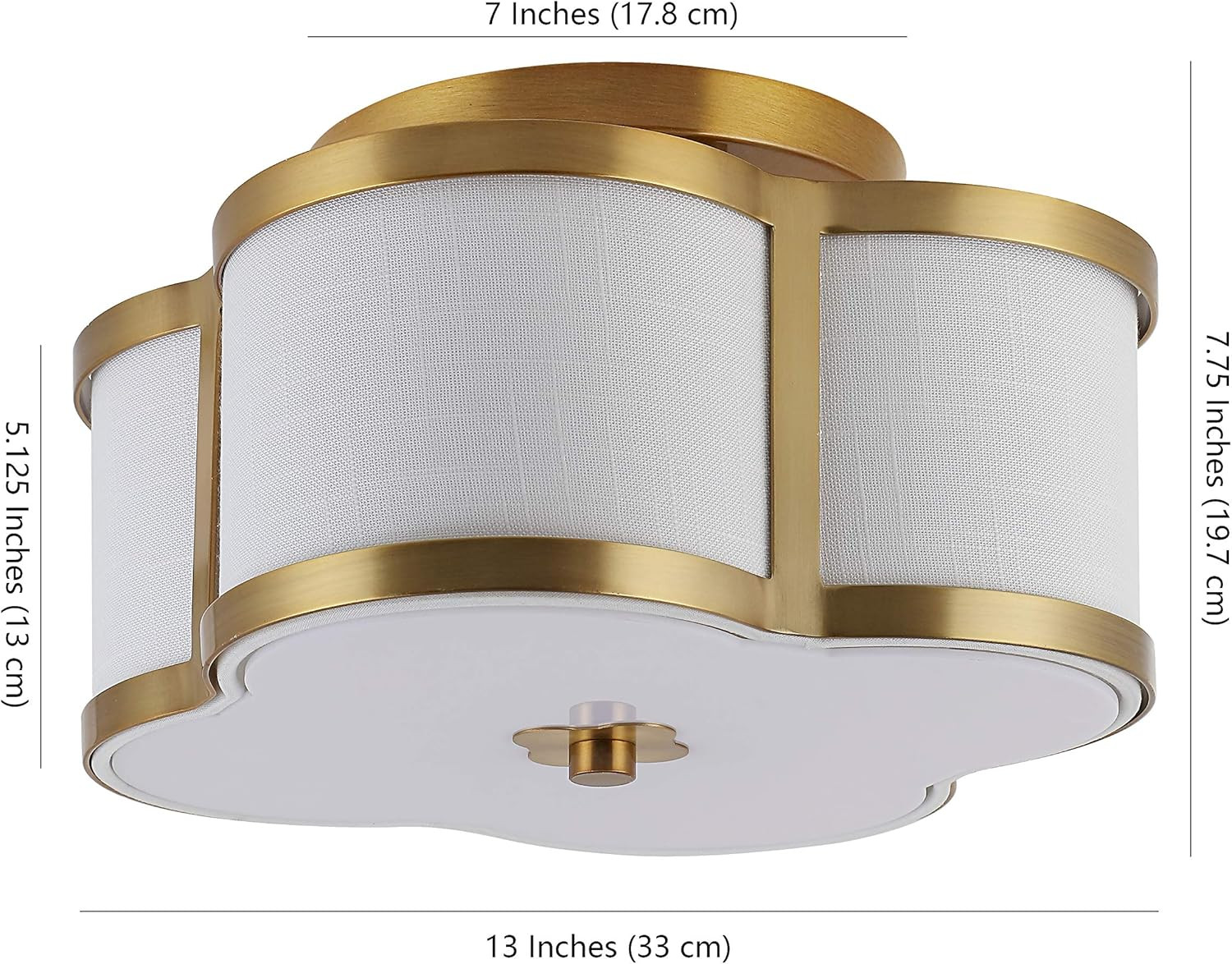 JONATHAN Y JYL9507B Quatrefoil 13" Scalloped Shade Metal Classic Glam LED Flush Mount, Brass Gold... | Amazon (US)