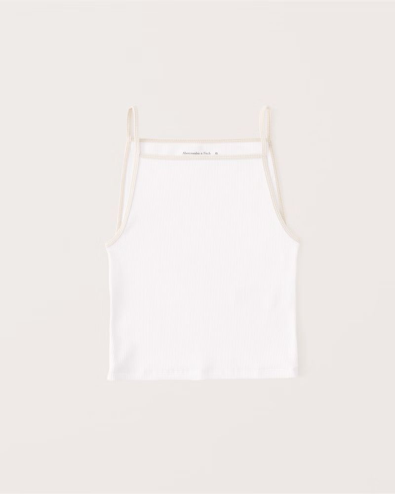 Refined Seamless Rib Fabric Boatneck Tank | Abercrombie & Fitch (US)