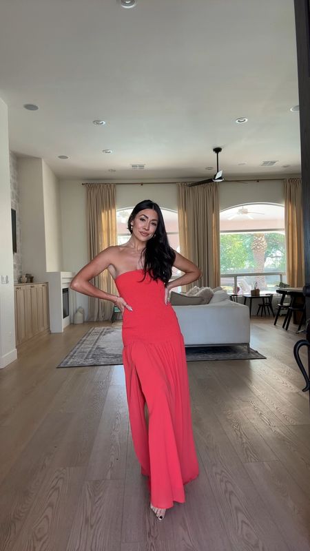 The most perfect red maxi dress! The extended smocked waist is so flattering and I love the leg slit! I am wearing a size 2 and I am 5’4. Use code NICKYBBX

Red Dress 
Maxi dress
Summer dress 
Vacation dress 

#LTKSeasonal #LTKStyleTip #LTKParties