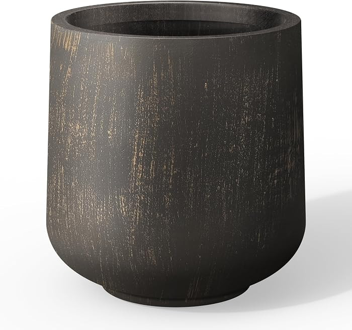 Kante 11.6" Dia Round Concrete Planter, Outdoor Indoor Large Plant Pots Containers with Drainage ... | Amazon (US)