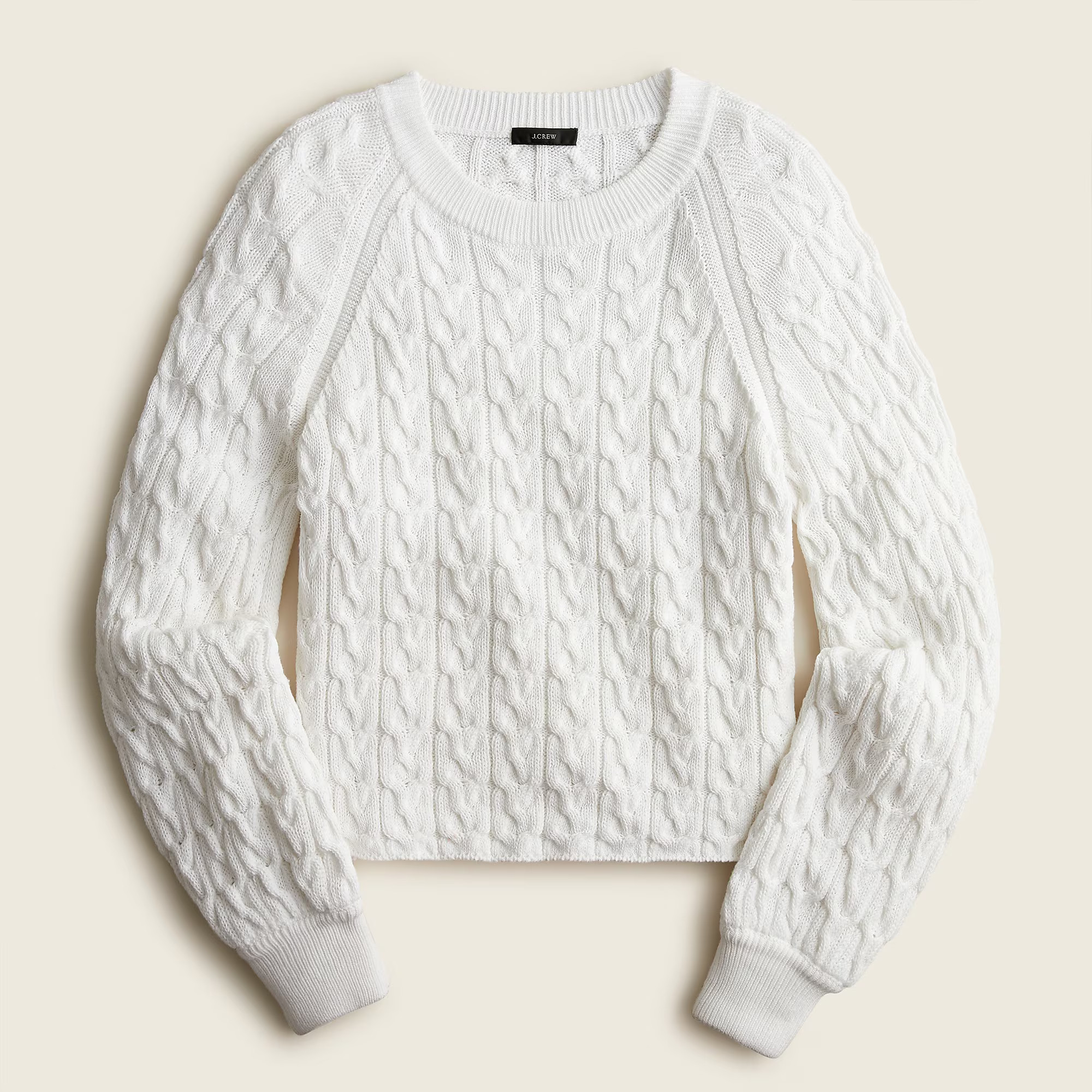 Relaxed-fit cable-knit crewneck sweater | J. Crew US
