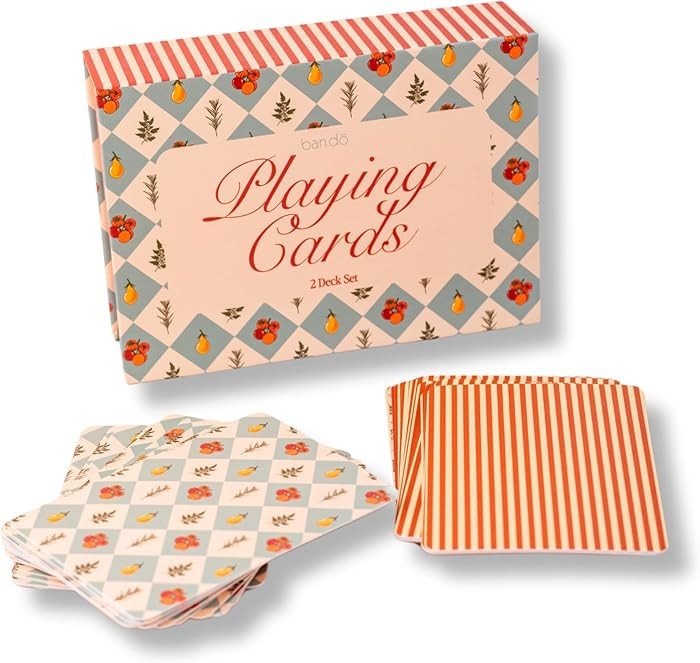 ban.do 2 Decks of Playing Cards, 52-Count Standard Card Deck with Case, Cute Playing Cards in Dec... | Amazon (US)