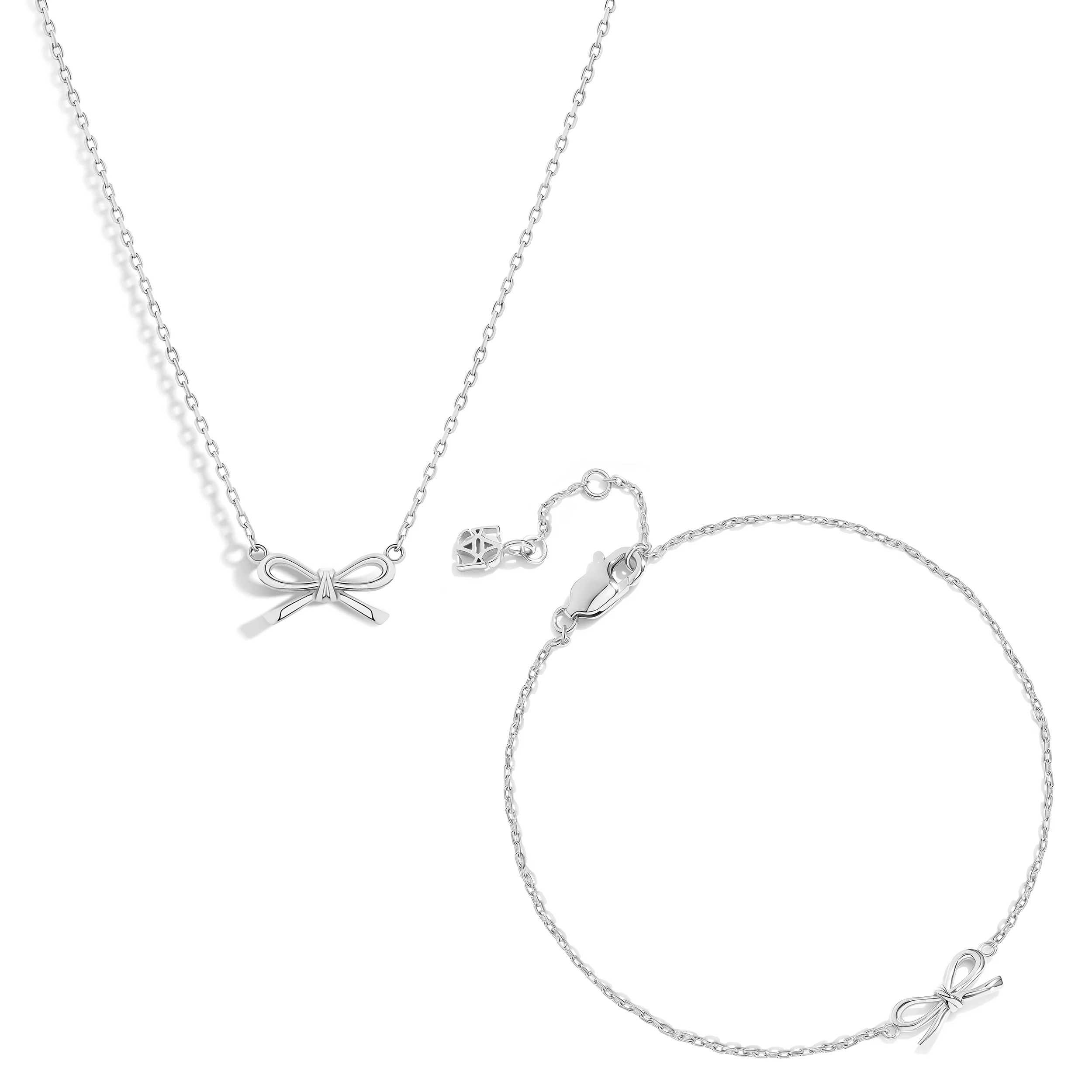 Fine Bow Jewellery Set (Silver) | Abbott Lyon