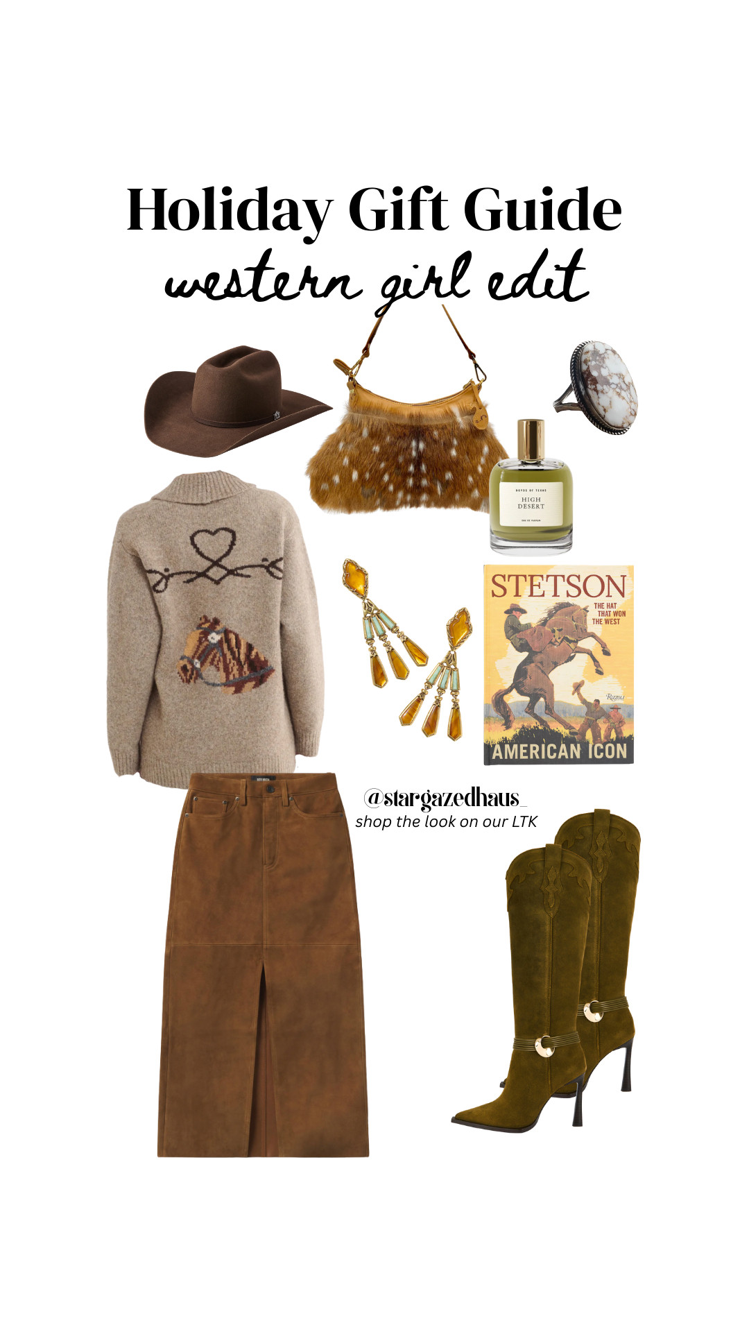 For the girl with a wild heart, desert soul, and a soft spot for anything suede, turquoise, or cowboy-coded. This western girl edit is filled with rugged luxury — standout boots, heritage hats, handcrafted jewelry, rich leather, and pieces that feel collected, not trendy.

Tap to shop the full western holiday edit 🤎🤠

#westerngirlstyle
#holidaygiftguide
#westernaesthetic
#cowgirlstyle
#ranchinspiredfashion
#suedeweather
#bohochicstyle
#giftideasforher
#countryglam
#westernboots
#turquoisejewelry
#desertstyle
#moderncowgirl
#americanwestfashion 

 #LTKGiftGuide #LTKHoliday #LTKootd
