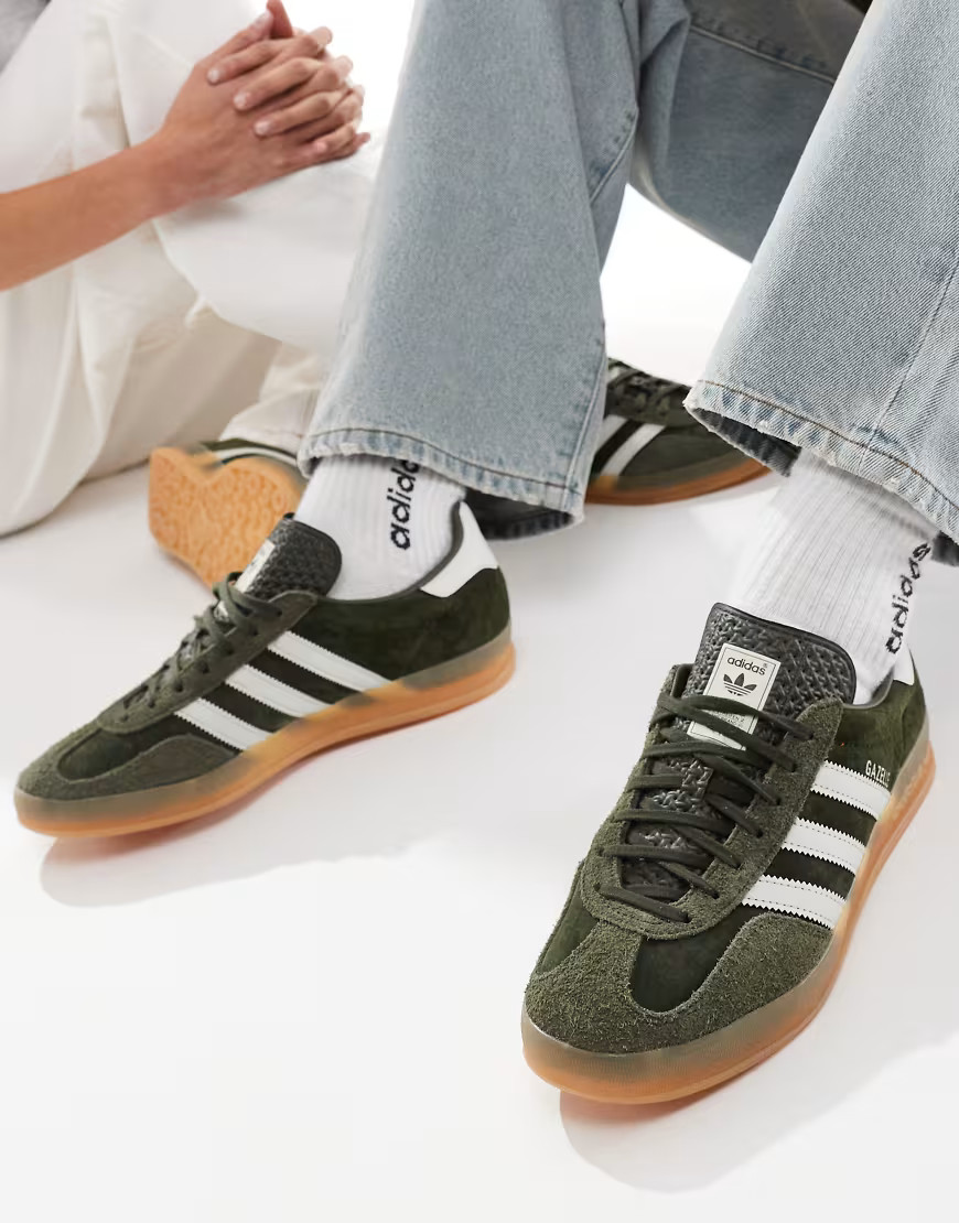 adidas Originals Gazelle Indoor sneakers in olive-Green | ASOS (Global)