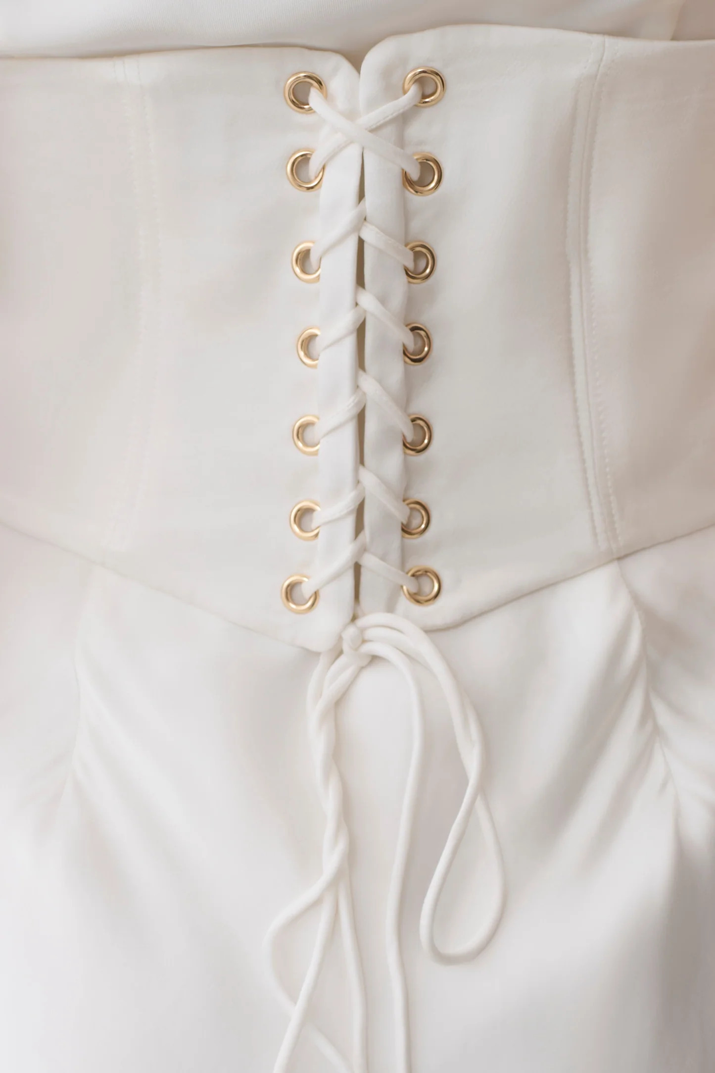 Corset Satin Maxi Dress - Ivory | MESHKI US