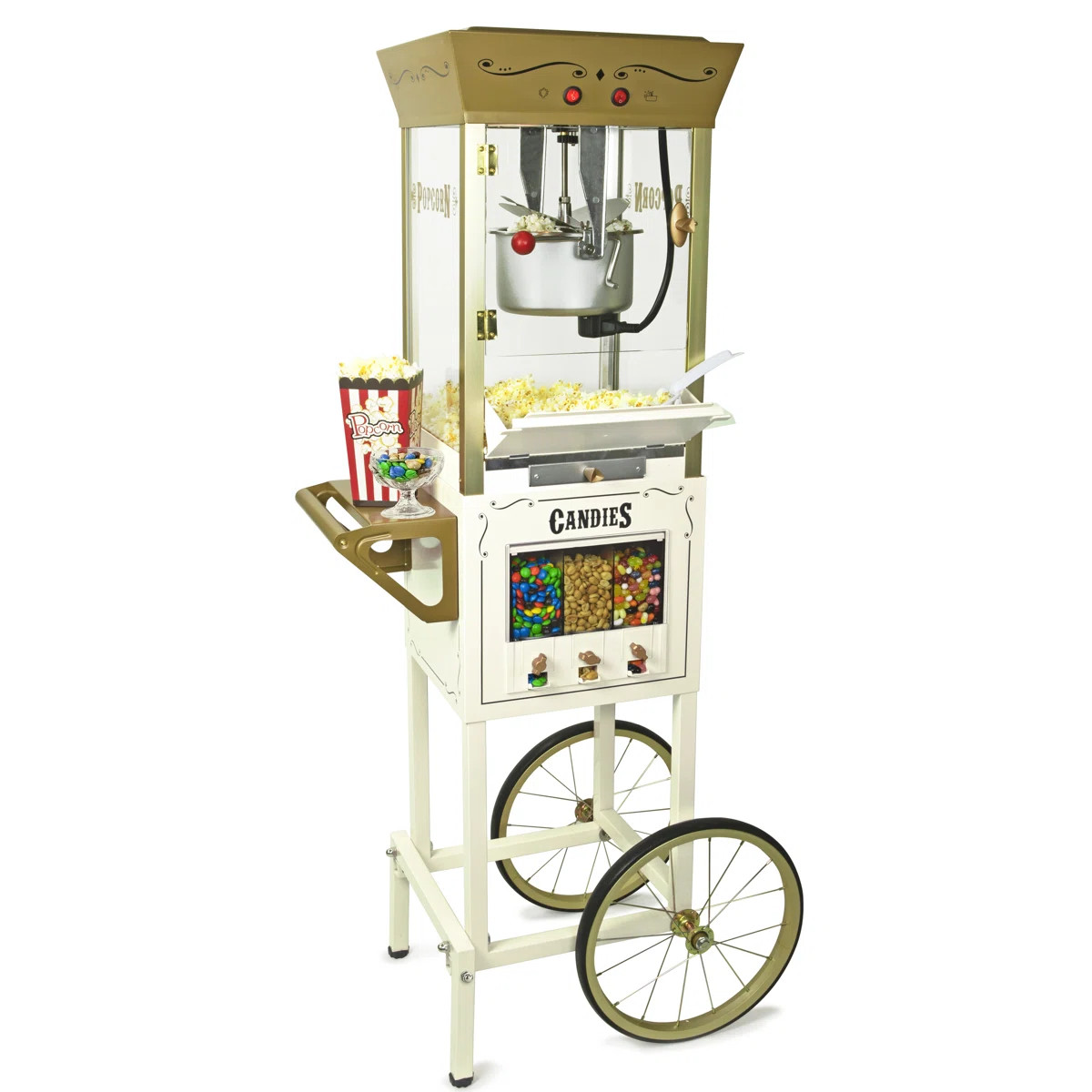 Nostalgia Popcorn Maker Professional Cart, Kettle Makes Up to 32 Cups With Candy Dispenser | Wayfair North America