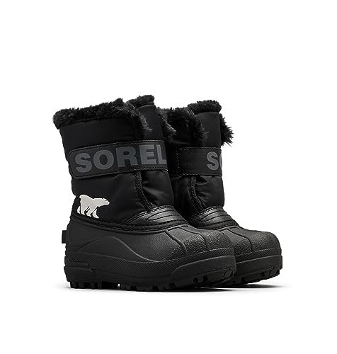 SOREL Youth Unisex Little Children's Snow Commander Boots - Black, Charcoal - Size 8 | Amazon (US)