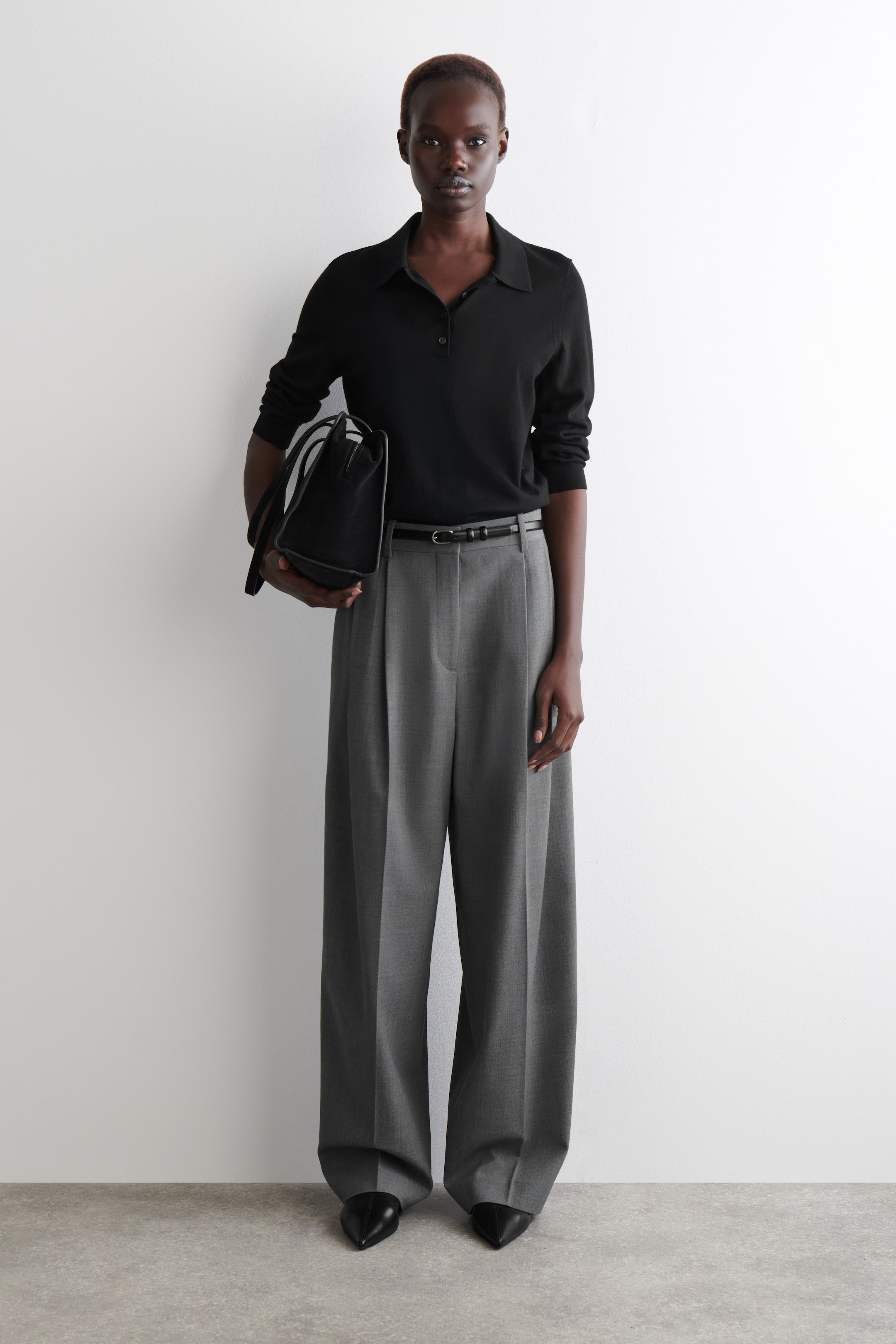 RELAXED TWILL WIDE-LEG TROUSERS | H&M (UK, MY, IN, SG, PH, TW, HK)