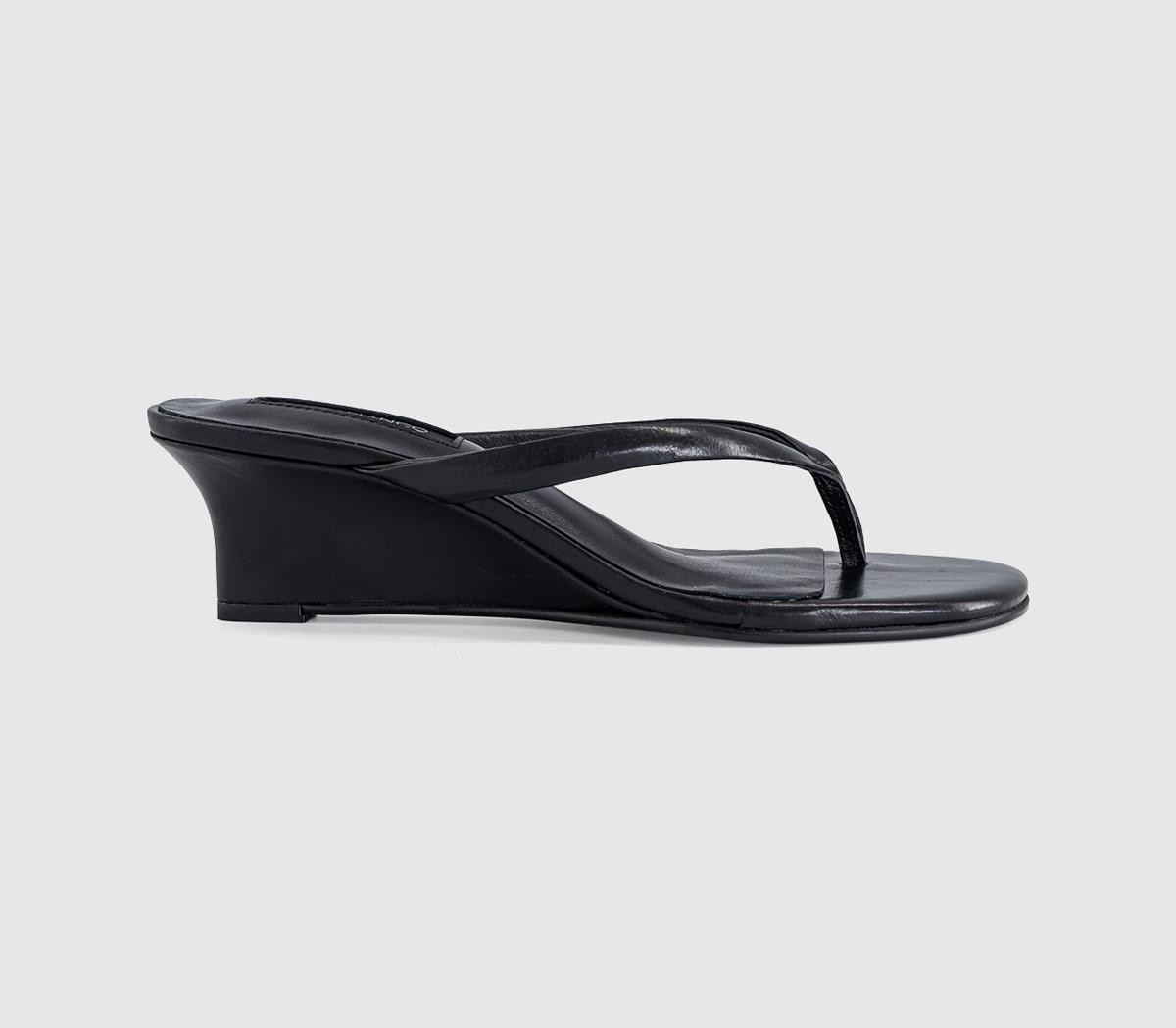 Tony Bianco Womens Edgy Toe Post Wedge Heels Black Vintage, 4 | Office Shoes (UK)