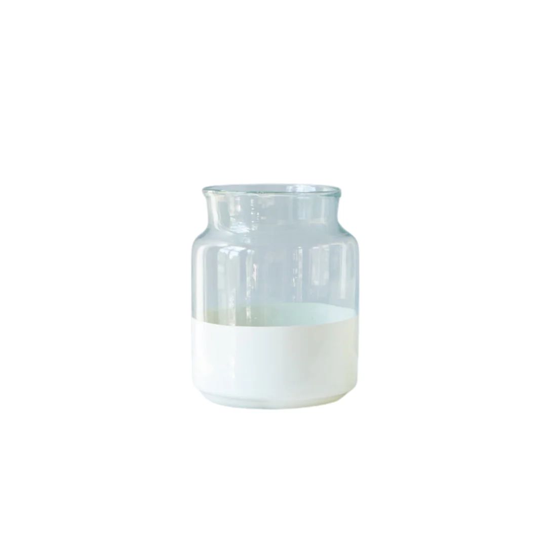 White Colorblock Mason Jar - Small | Pink Antlers