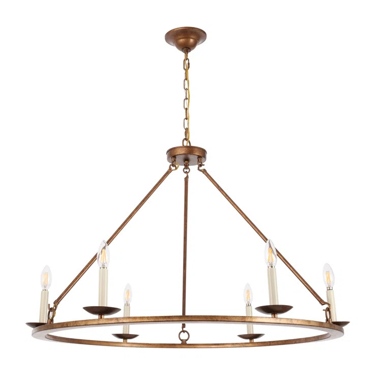 Pickensville 6 - Light Wagon Wheel Chandelier | Wayfair North America