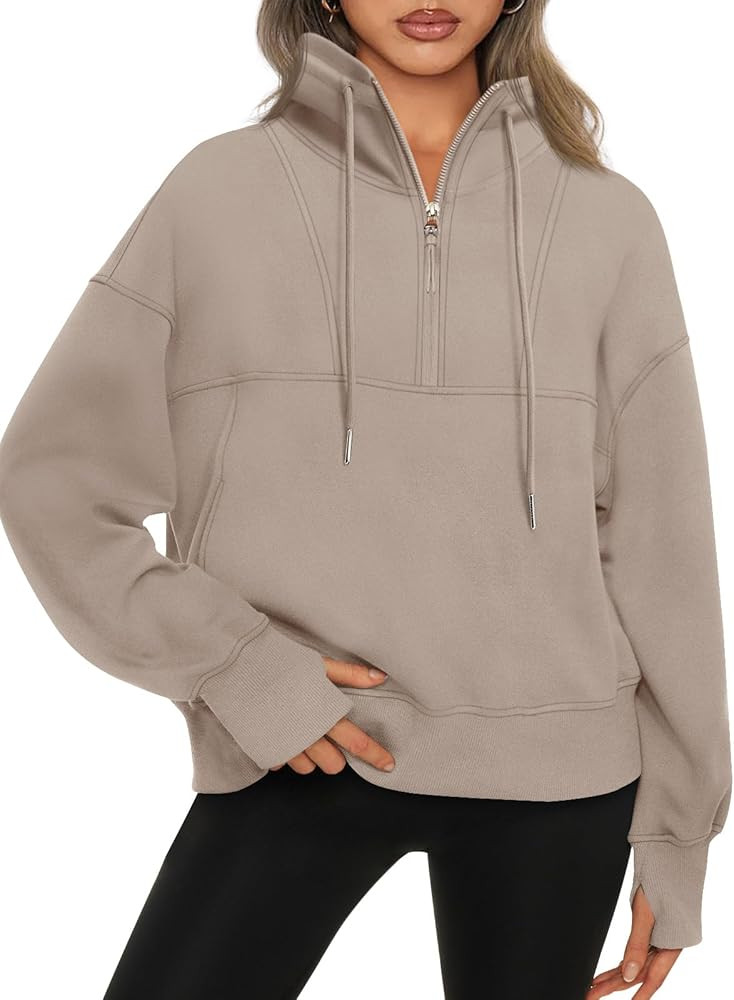 AUTOMET Womens Half Zip Sweatshirts Quarter Zip Hoodies Pullover Long Sleeve Shirts Fall Fashion ... | Amazon (US)