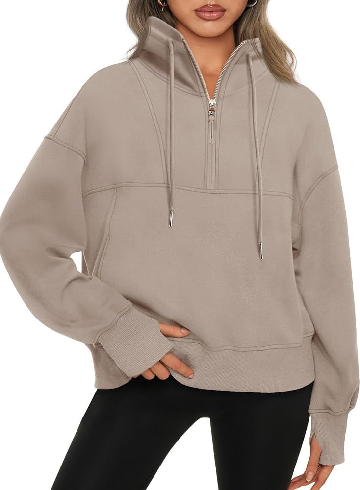 AUTOMET Womens Half Zip Sweatshirts Quarter Zip Hoodies Pullover Long Sleeve Shirts Fall Fashion ... | Amazon (US)