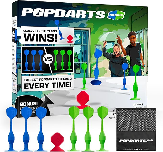Popdarts Game Rookie Pack – Beginner-Friendly Suction Cup Dart Game for Kids, Families, and New... | Amazon (US)